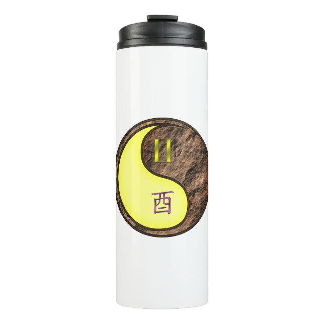 Gemini & Earth Rooster Thermal Tumbler (Front)