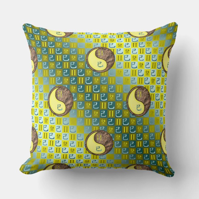 Gemini & Earth Snake Throw Pillow (Front)
