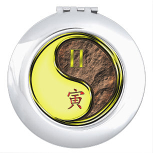 Gemini & Earth Tiger Compact Mirror