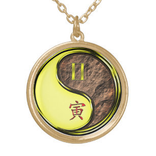 Gemini & Earth Tiger Gold Plated Necklace