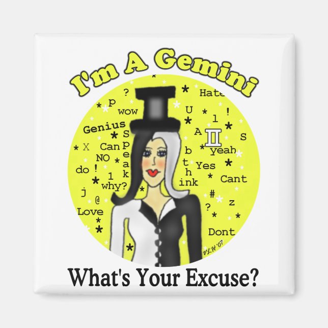 Gemini Excuse Magnet (Front)