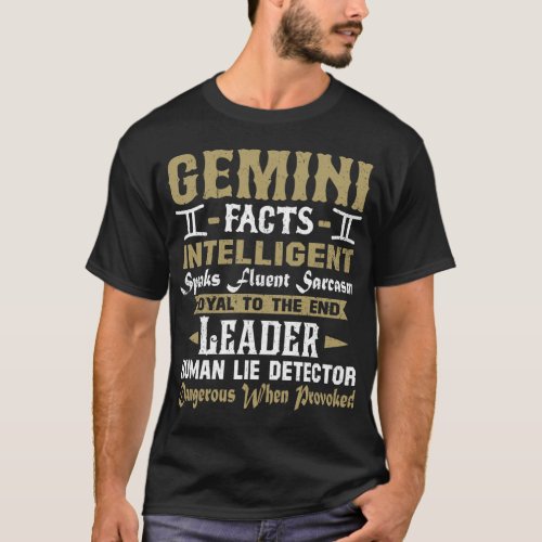 Gemini Facts Gemini Horoscope Astrology T_Shirt