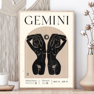 Gemini Feminine Zodiac Poster