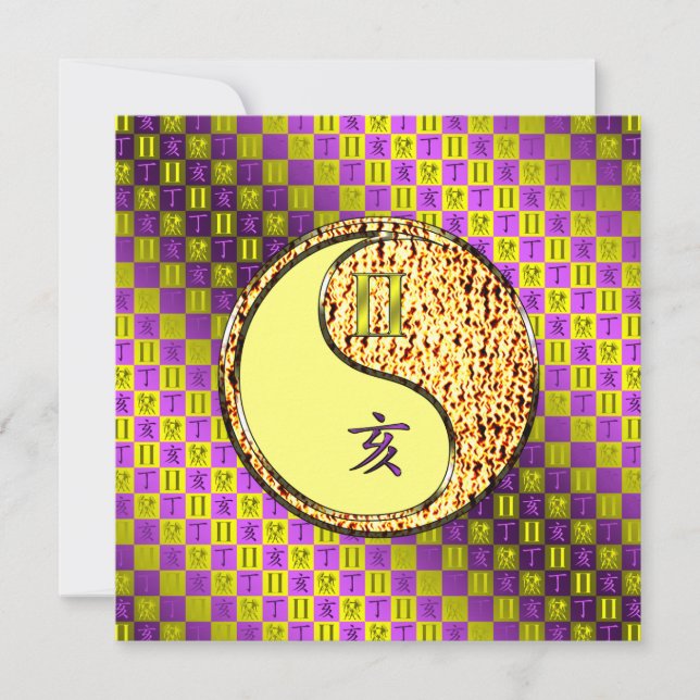 Gemini & Fire Boar Card (Front)