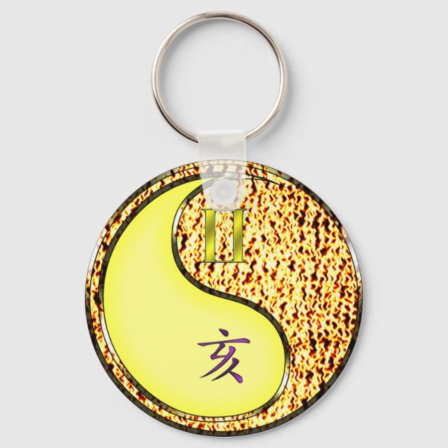 Gemini & Fire Boar Keychain (Front)