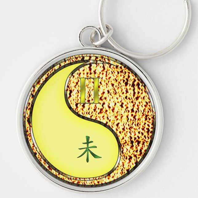 Gemini & Fire Goat Keychain (Front)