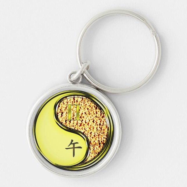 Gemini & Fire Horse Keychain (Front)