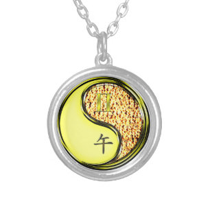 Gemini & Fire Horse Silver Plated Necklace