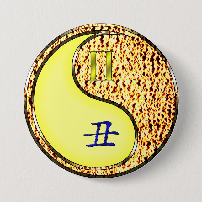 Gemini & Fire Ox Button (Front)