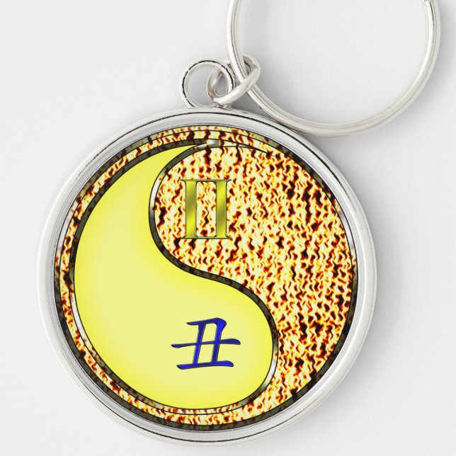 Gemini & Fire Ox Keychain (Front)