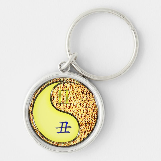 Gemini & Fire Ox Keychain (Front)