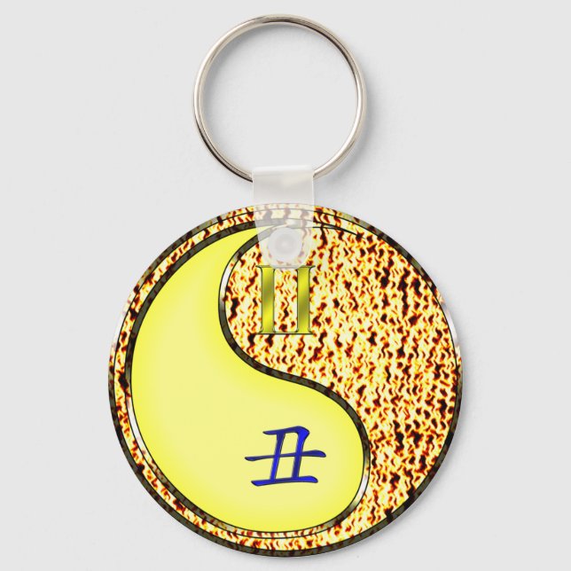 Gemini & Fire Ox Keychain (Front)
