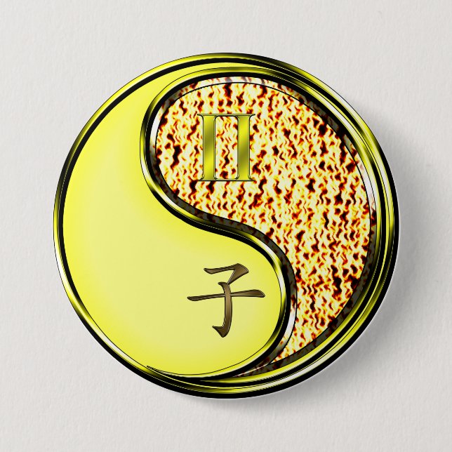 Gemini & Fire Rat Button (Front)