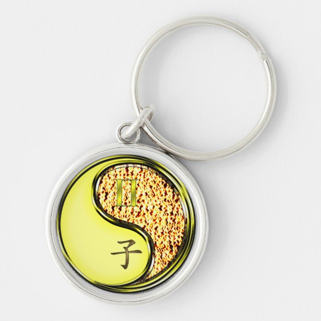 Gemini & Fire Rat Keychain (Front)