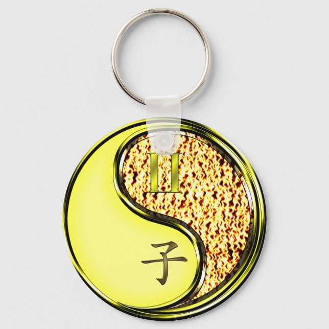 Gemini & Fire Rat Keychain (Front)