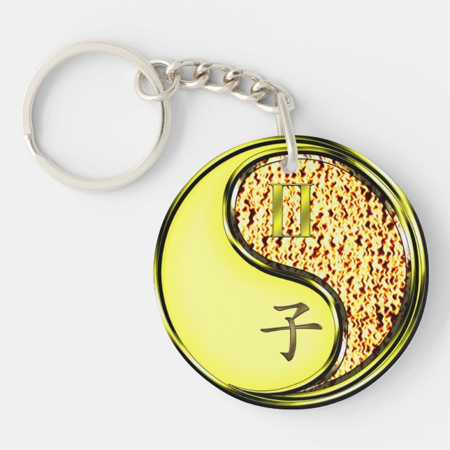 Gemini & Fire Rat Keychain (Front)