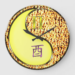 Gemini & Fire Rooster Large Clock