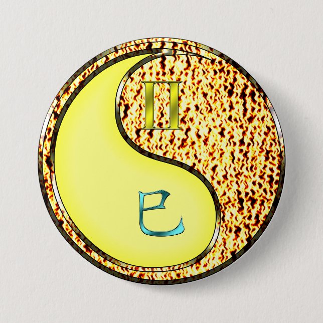 Gemini & Fire Snake Button (Front)