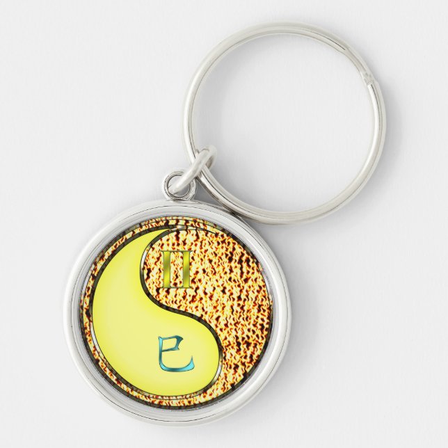 Gemini & Fire Snake Keychain (Front)