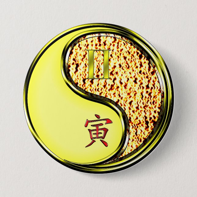 Gemini & Fire Tiger Button (Front)