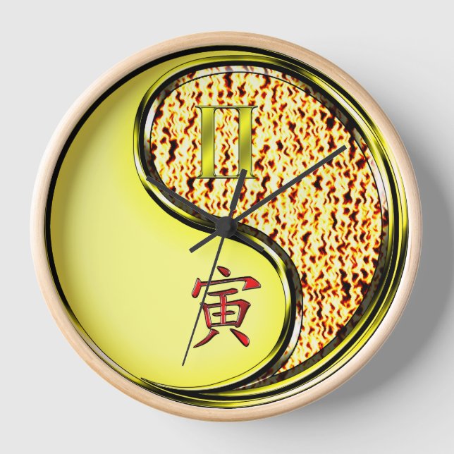 Gemini & Fire Tiger Clock (Front)