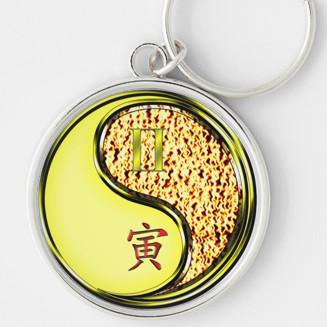 Gemini & Fire Tiger Keychain (Front)