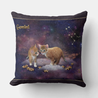 Gemini for Cat Lovers Throw Pillow