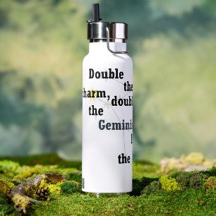 Gemini Fun & Inspiring Design for Daily Use & Gift Water Bottle