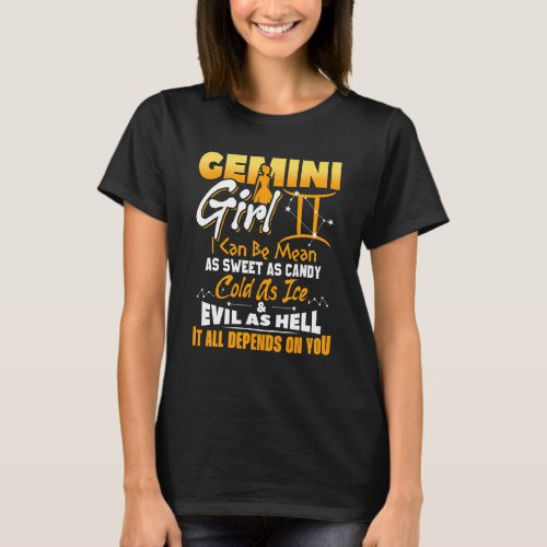 Gemini Girl Zodiac Birthday May June Month T_Shirt