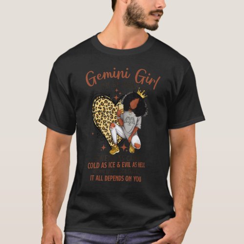 Gemini Girl Zodiac Sign Sweet As Candy Leopard Hea T_Shirt