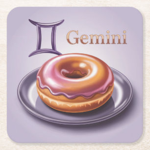 Gemini Glazed Donut Lavender Coaster Set