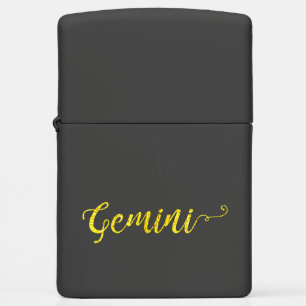 Gemini Gold Lettering Zippo Lighter