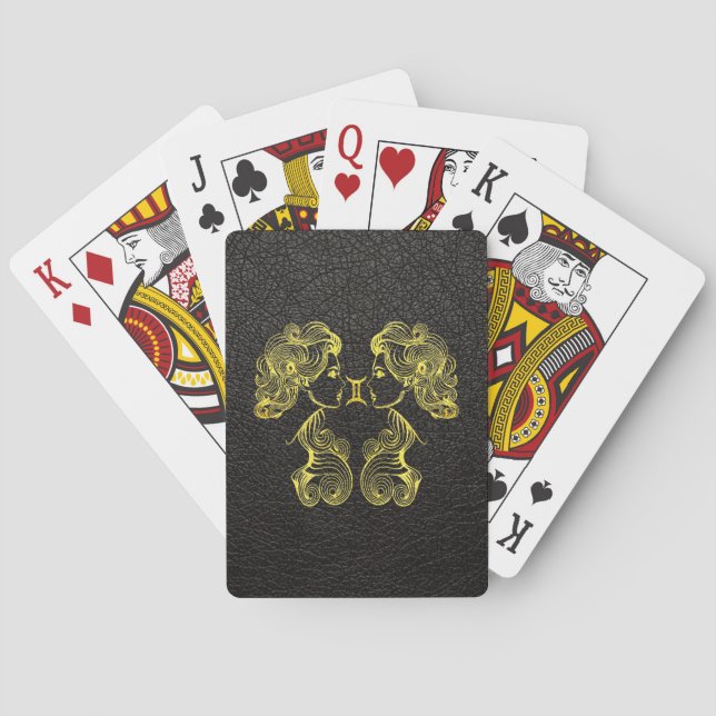 Gemini Gold on Leather Poker Cards (Back)