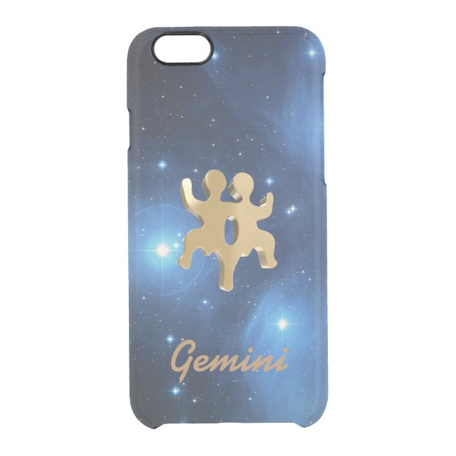 Gemini golden sign uncommon iPhone case (Back)