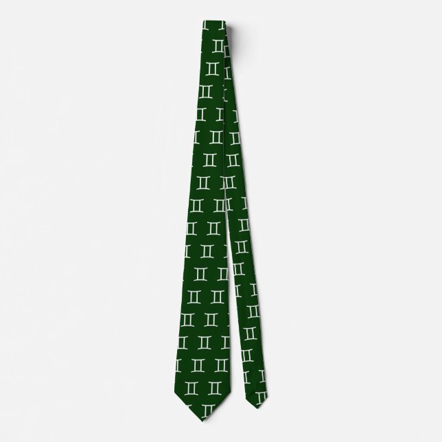 Gemini - Green #003300 Neck Tie (Front)