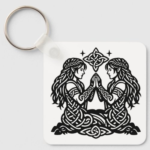 Gemini — Haunted Ink Zodiac Twins Keychain