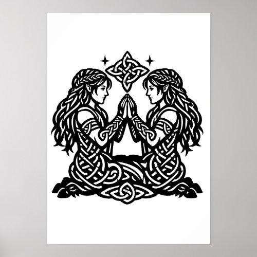 Gemini — Haunted Ink Zodiac Twins Poster