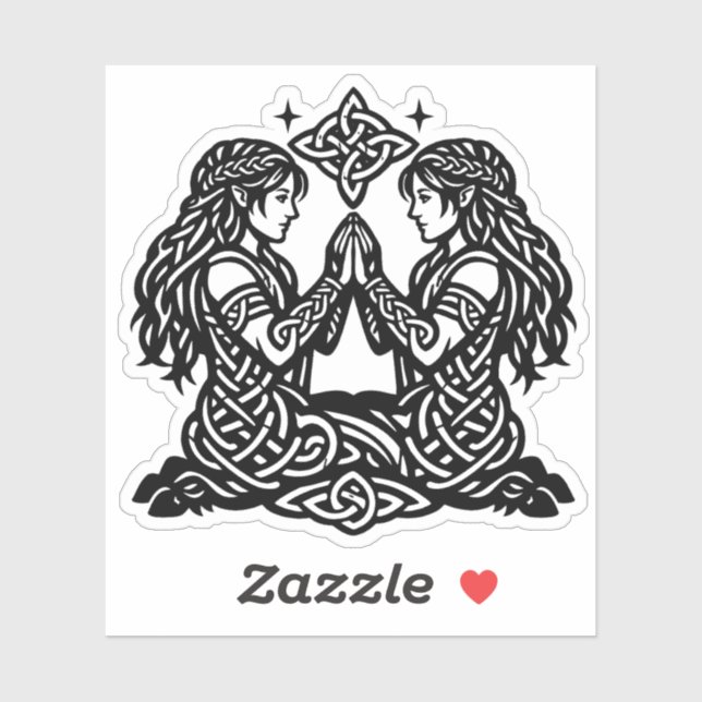 Gemini — Haunted Ink Zodiac Twins Sticker (Sheet)