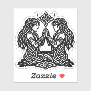 Gemini — Haunted Ink Zodiac Twins T‑Shirt Sticker