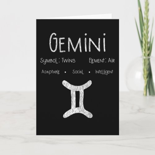 Gemini Horoscope Astrology Star Sign Birthday Gift Card