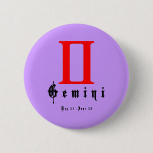 Gemini, Horoscope, zodiac, astrology Pinback Button