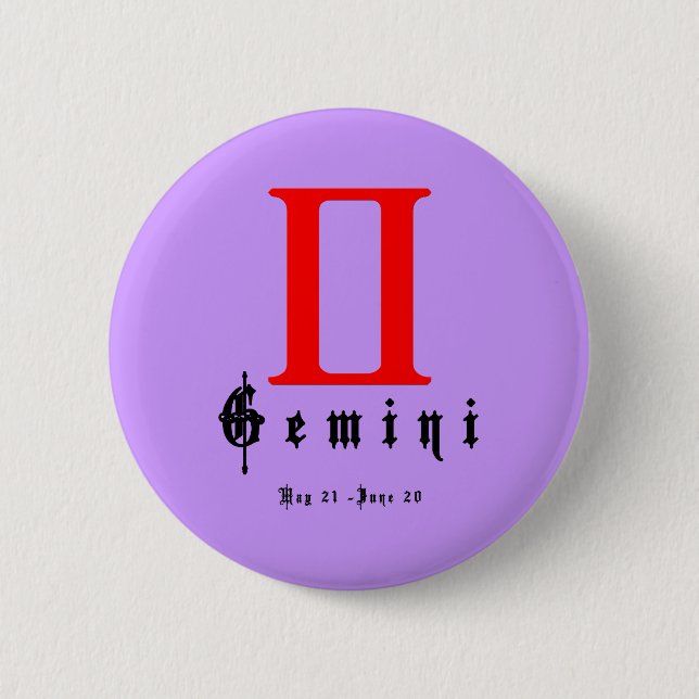 Gemini, Horoscope, zodiac, astrology Pinback Button (Front)