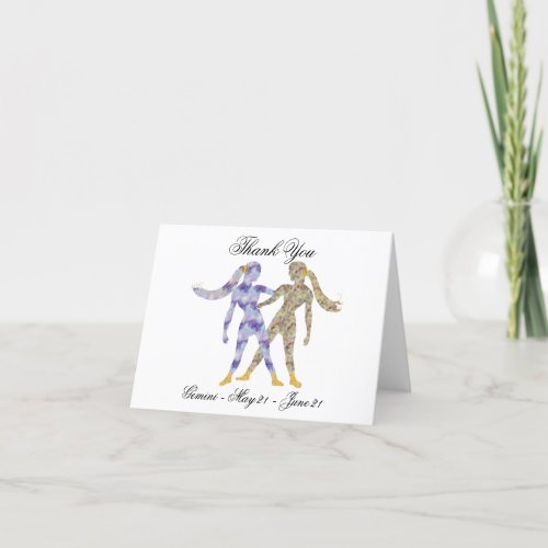 Gemini Impressionist Painting Style  Gold Thank Y Thank You Card