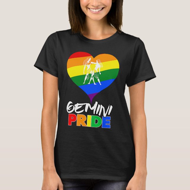 Gemini LGBT Gay Pride Awesome T-Shirt (Front)