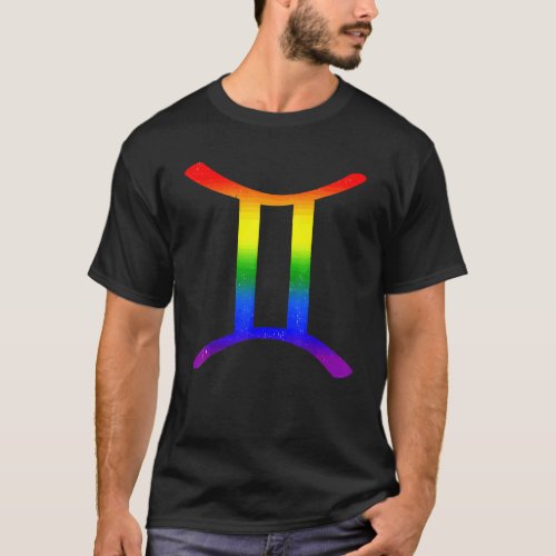 Gemini Lgbt Zodiac Sign Lgbt Rainbow Pride Gay   T_Shirt