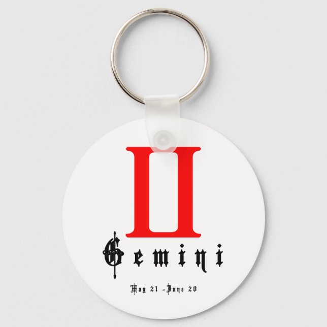 Gemini, Mai 21 - June 20 Keychain (Front)