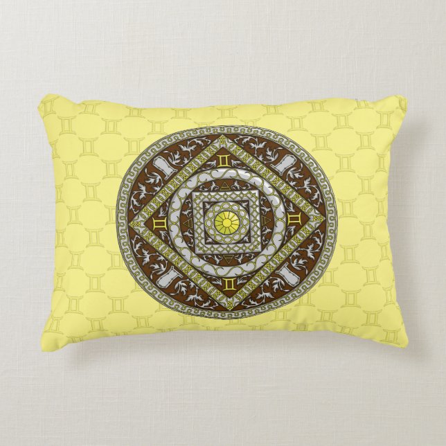 Gemini Mandala Accent Pillow (Front)