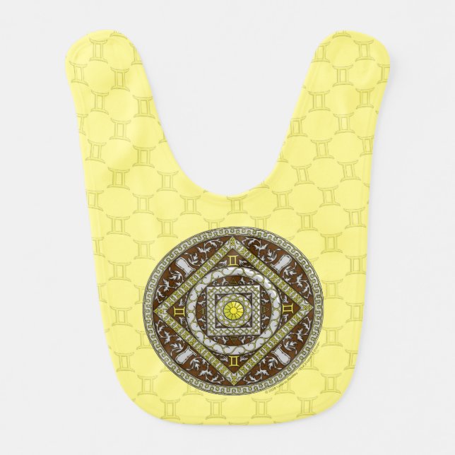 Gemini Mandala Baby Bib (Front)