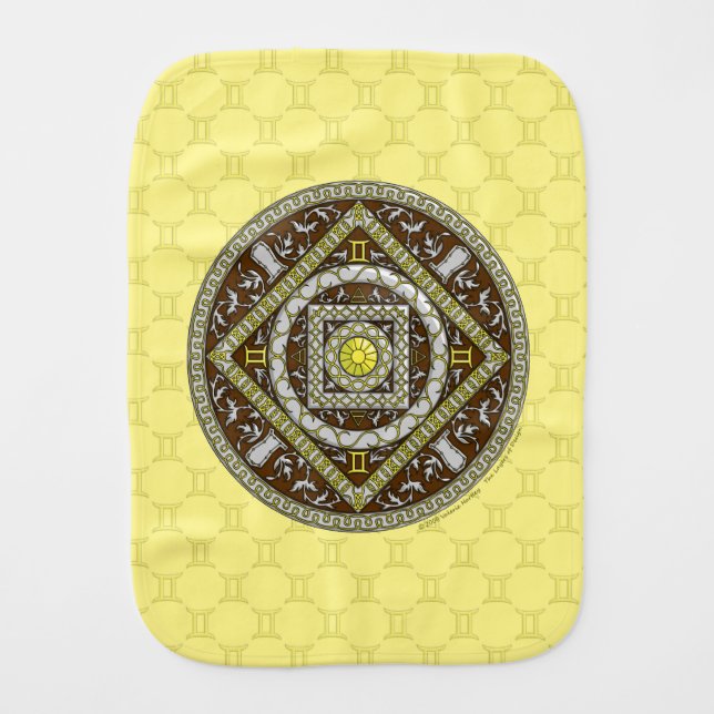 Gemini Mandala Burp Cloth (Front)
