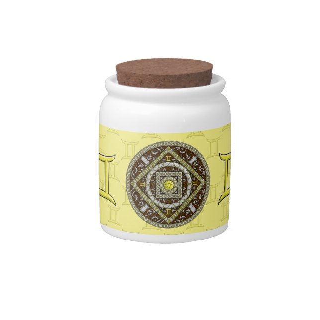 Gemini Mandala Candy Jar (Front)